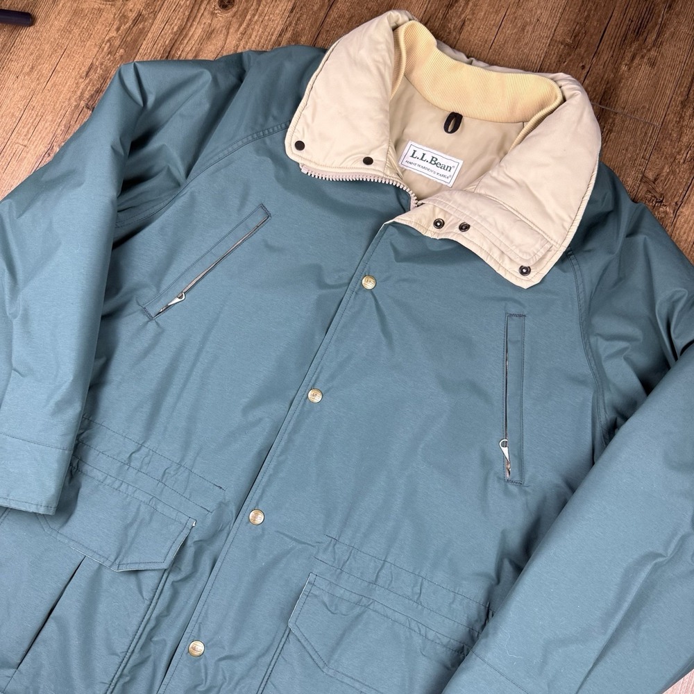Vtg LL Bean Maine Warden Parka Jacket Men L Green Goretex Thinsulate‎ Chore Coat